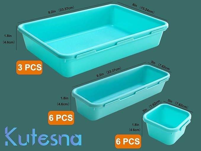 Kutesna 15 PCS Interlocking Desk Drawer Organizer Separator - Image 2