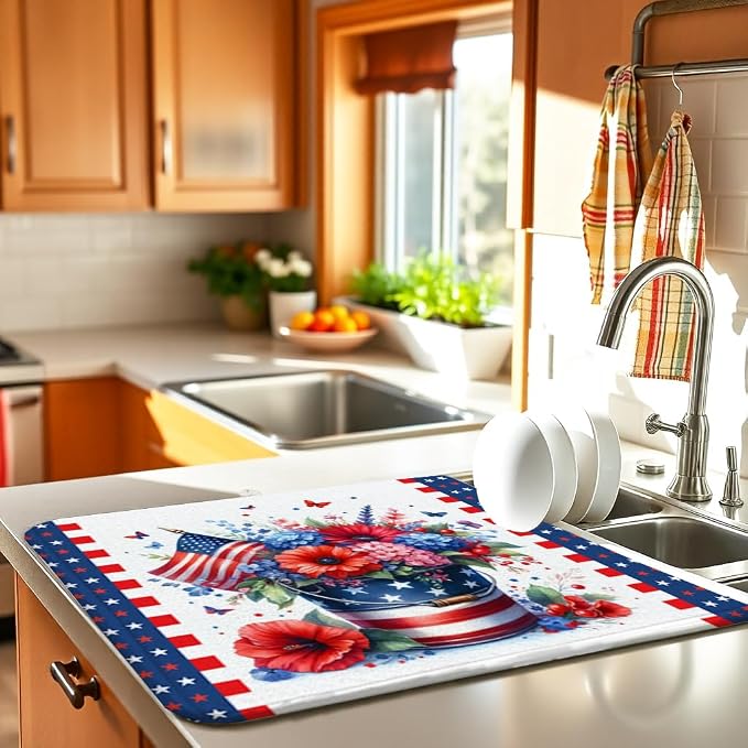 4th of July Large Dish Drying Mat - Image 2