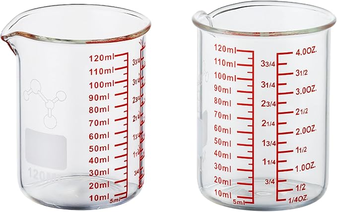 High Borosilicate Glass Measuring Cup-V-Shaped Spout, 120ml Glass Measuring by AckersBORO33