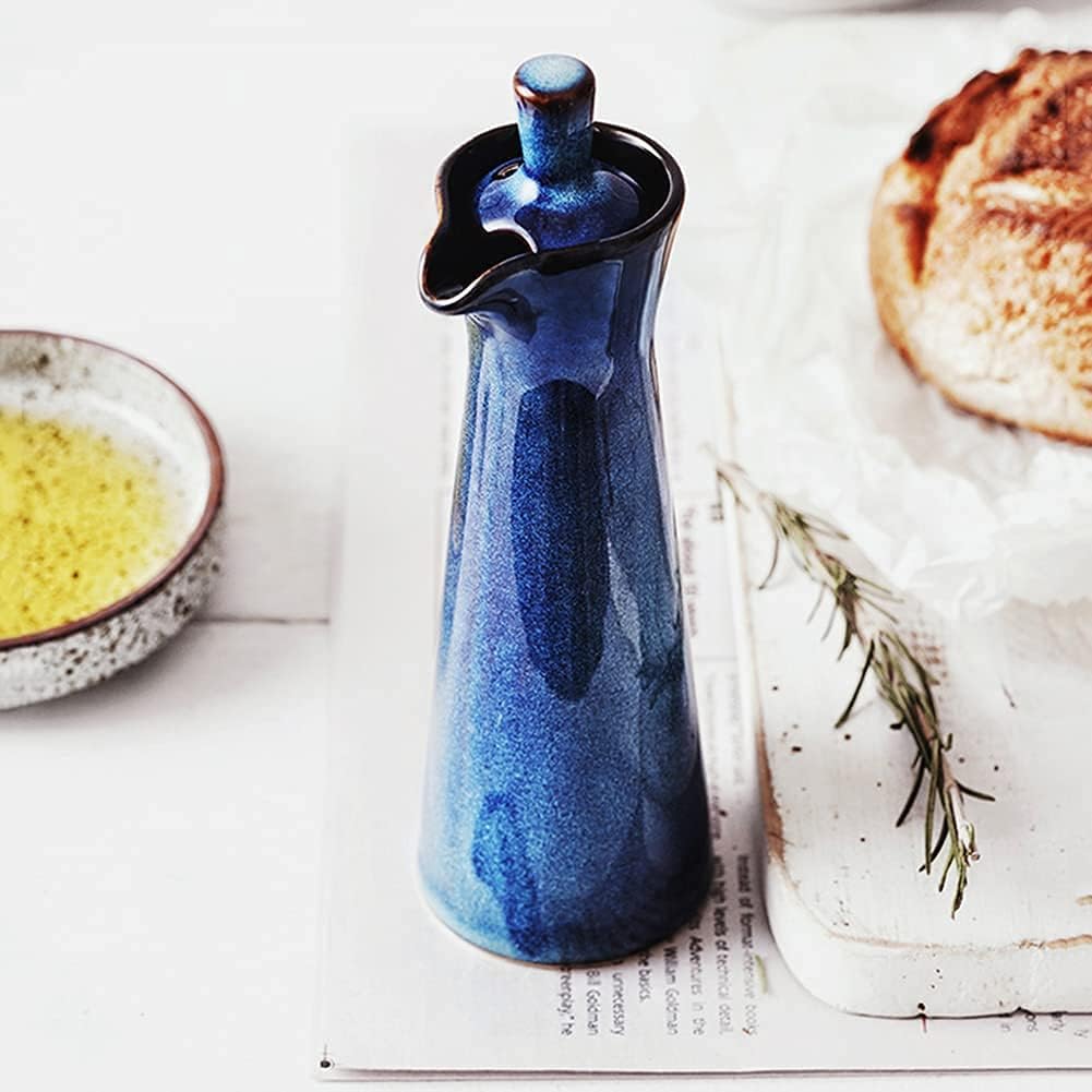 Small Ceramic Olive Oil Dispenser Bottle for Storage Of Oil, Vinegar