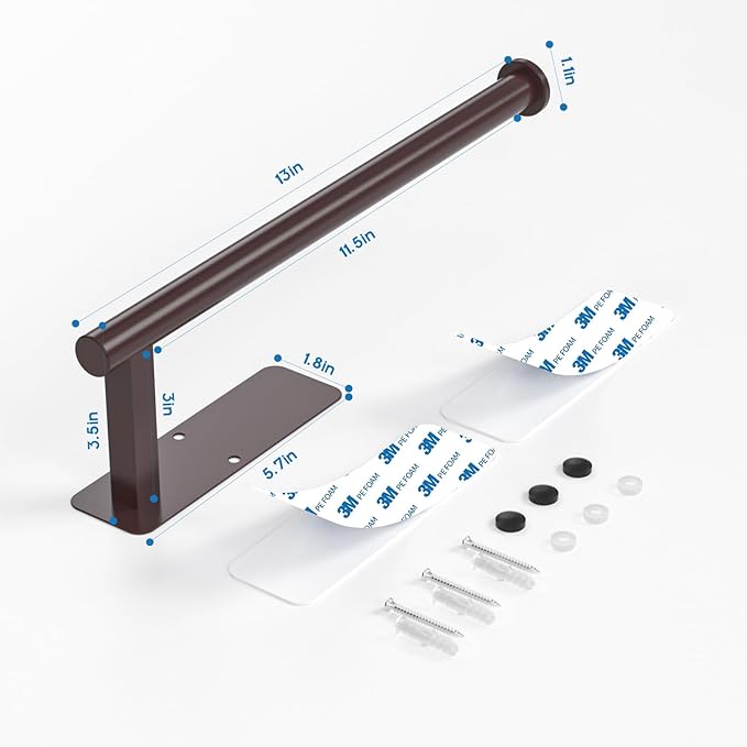 ASTOFLI Paper Towel Holder Under Cabinet No Drilling, Self Adhesive Paper Towel - Image 2