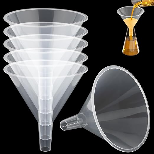 6 Pcs 4.7 Inch Wide Mouth Plastic Funnels, Easy and Smooth Content Transfer by Unknown