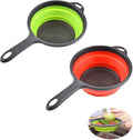2 Pack Kitchen Foldable Silicone Strainer Colanders, Collapsible Colanders by ddLUCK