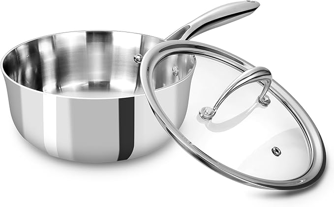 KEAWELL K3 Premium 2-Quart Tri-Ply Stainless Steel Saucepan by KEAWELL
