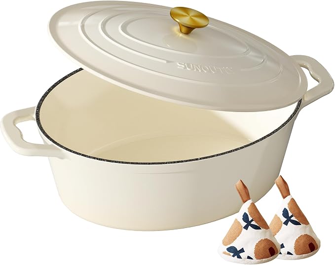 Enameled Cast Iron Dutch Oven by SUNOUTLY