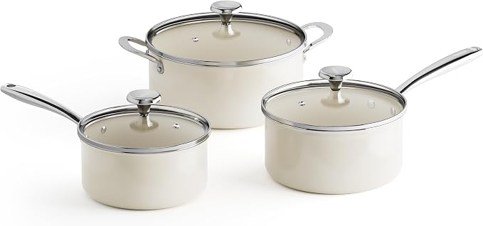 Redchef Cooking Pot Set Induction 5Qt, Saucepan Set 2.5/3.5Qt Nonstick Ceramic by Redchef