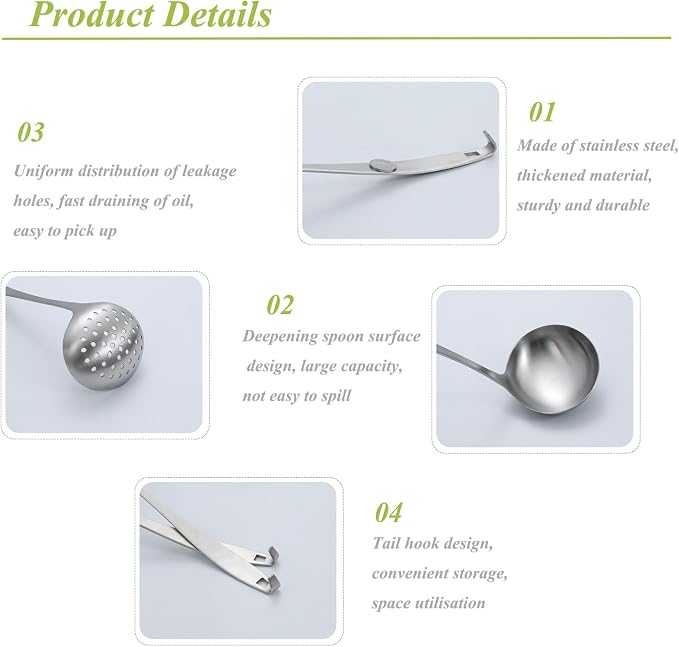 Tenta Kitchen 2oz/56ml Stainless Steel Small Soup Ladle Spoon, 10.8”x 3” - Image 3