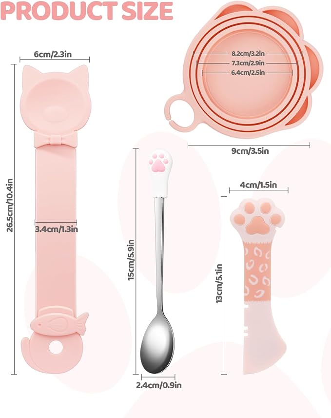 5 PCS Cat Food Can Covers Lids Set, Silicone Pet Food Can Lids - Image 2