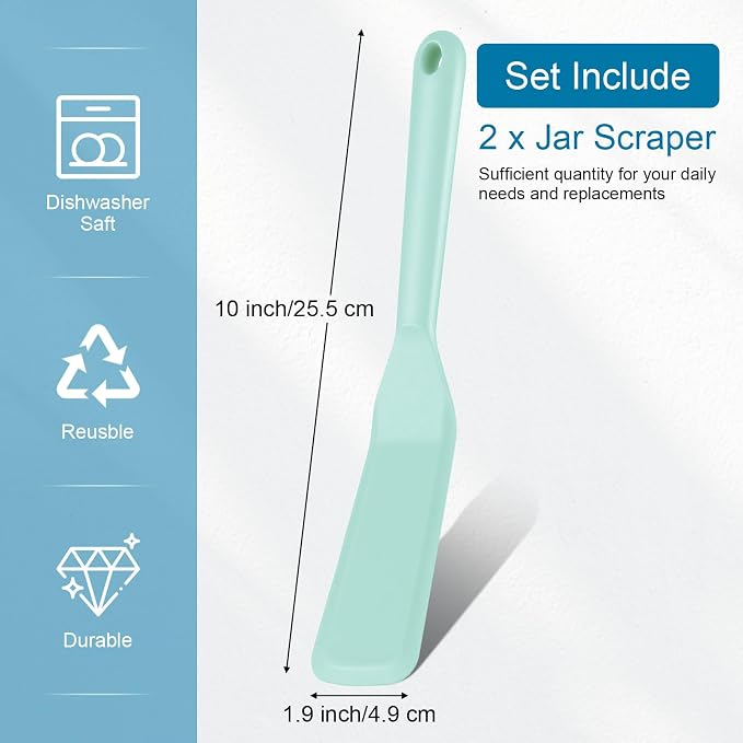 Zopeal 2 Pieces Crepe Spatula Silicone Narrow Skinny Flipper Long Heat - Image 2