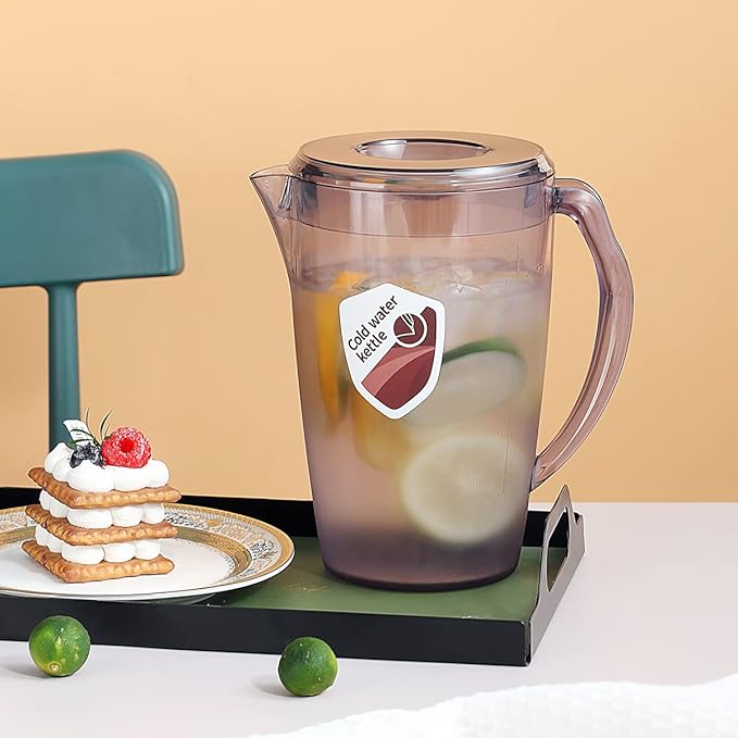 HOMQUEN Plastic Pitcher, 60 Oz/1.8L Water Carafe - Image 4