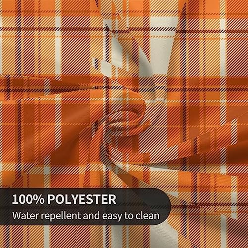 BETGINY Fall Tablecloth 70 Inch Round Autumn Thanksgiving Plaid Table