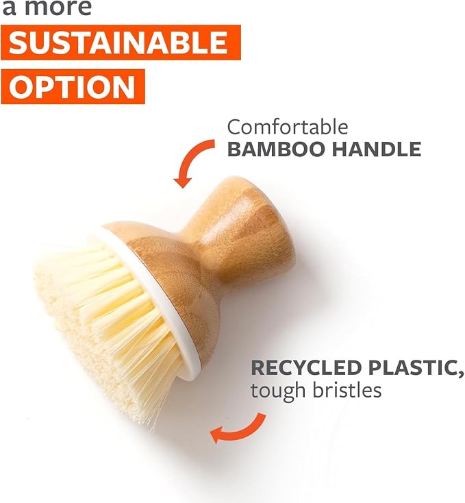Full Circle Bubble Up Bamboo Dish Brush–Family Safe, - Image 3