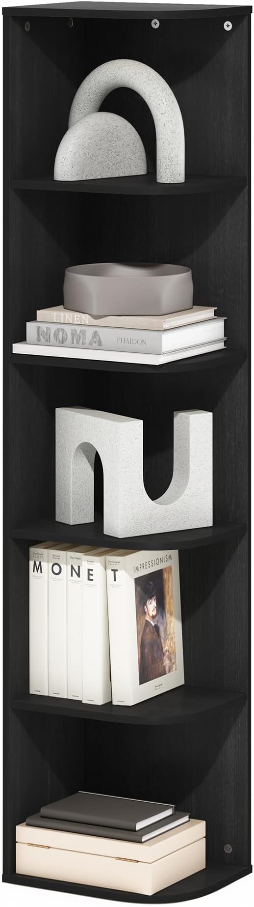 Furinno PASIR Book Shelf, 5-Tier Corner Bookshelf by Furinno-FitsYourSpaceFitsYourBudget
