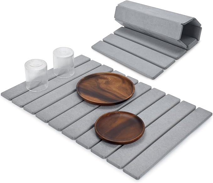 Stone Dish Drying Mats for Kitchen Counter, Drying Collapsible Dish Drying Mat by tdcokhe
