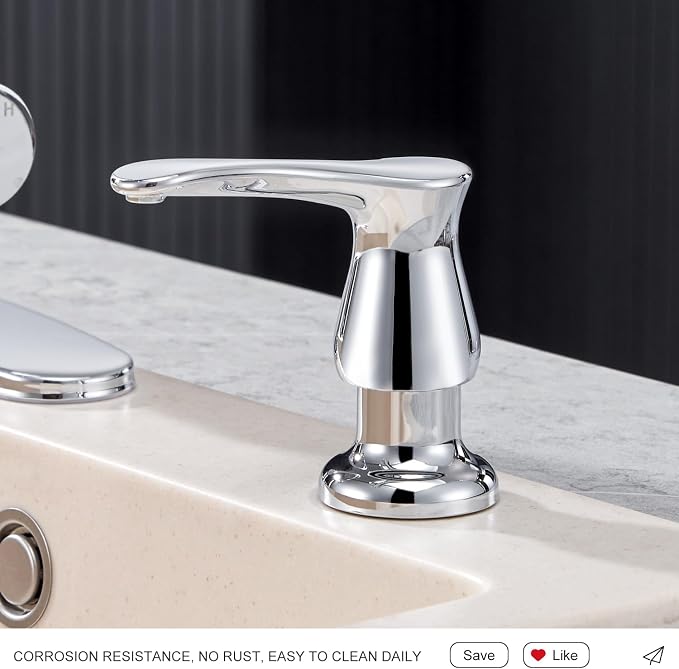 GAGALIFE Kitchen Sink Soap Dispenser Chrome, Under Sink Soap Dispenser - Image 7