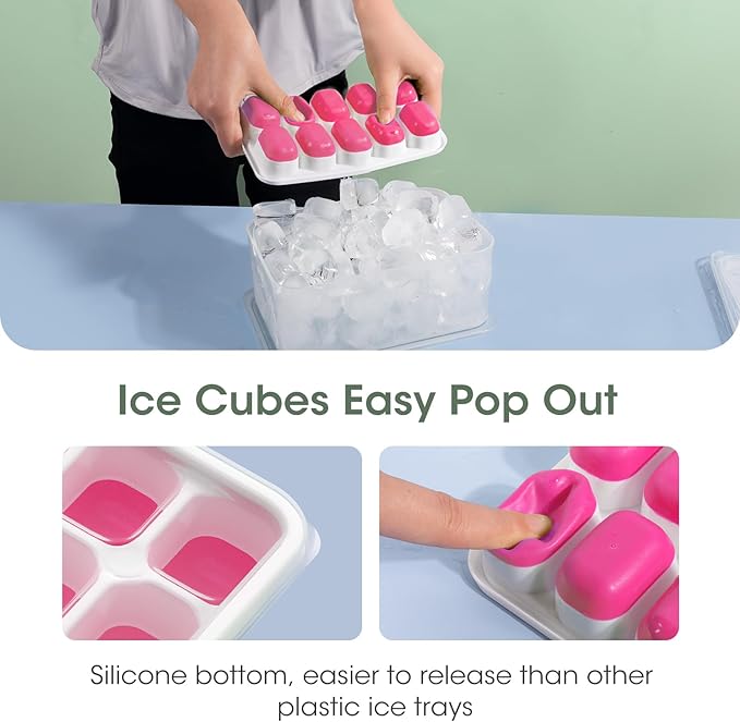 DOQAUS Ice Cube Tray with Lid and Bin - Image 4