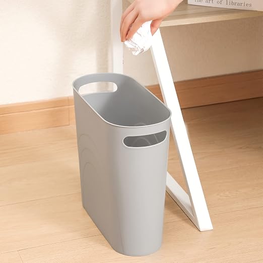 rejomiik Small Trash Can, 3.5 Gallon Slim Garbage Can Plastic Waste Basket - Image 8