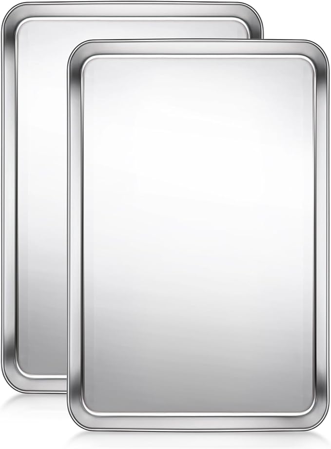 Terlulu Baking Sheet, Cookie Sheet, Stainless Steel Baking Pan, 2 Piece-19.6''x by Terlulu