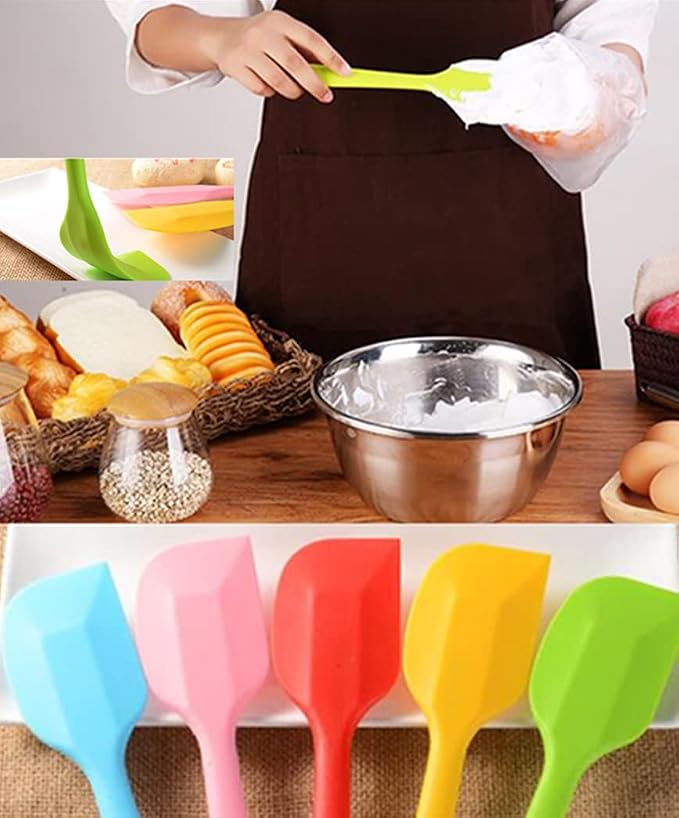 8 Piece Heat Resistant Silicone Spatula Set Non Stick Rubber Spatula Kitchen - Image 3