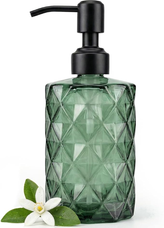 JASAI Forest Green Glass Soap Dispenser by JASAIHOME