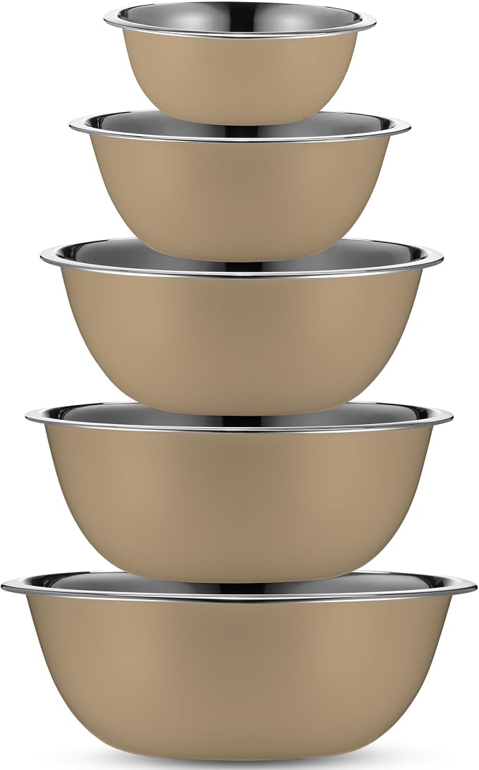 WHYSKO Meal Prep Stainless Steel Mixing Bowls Set, Refrigerator, and Kitchen - Image 2