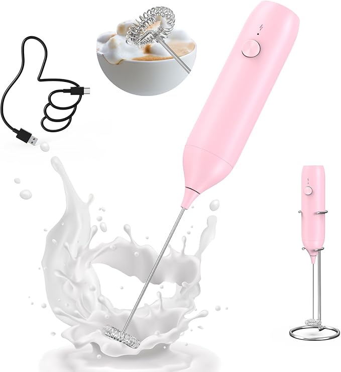CIRCLE JOY Milk Frother Handheld Rechargeable Milk Foamer Electric Mini Drink by CIRCLEJOY