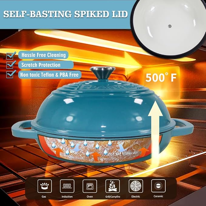 Enameled Cast Iron Bread Oven, 6 Quart Dutch Oven - Image 5