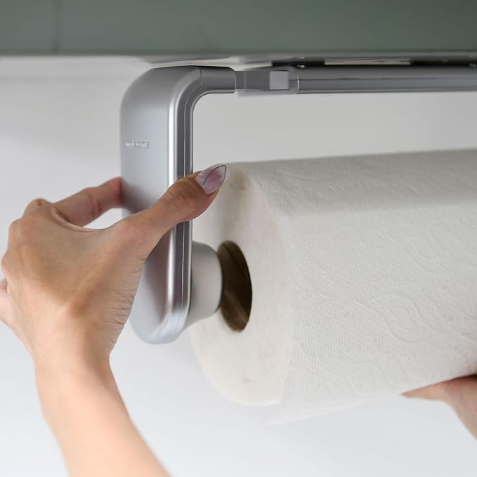 simpletome Paper Towel Holder ONE Hand Tear Adaptive Tension Arm Adjustable - Image 5