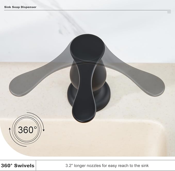 GAGALIFE Kitchen Sink Soap Dispenser Matte Black, Under Sink Soap Dispenser - Image 4