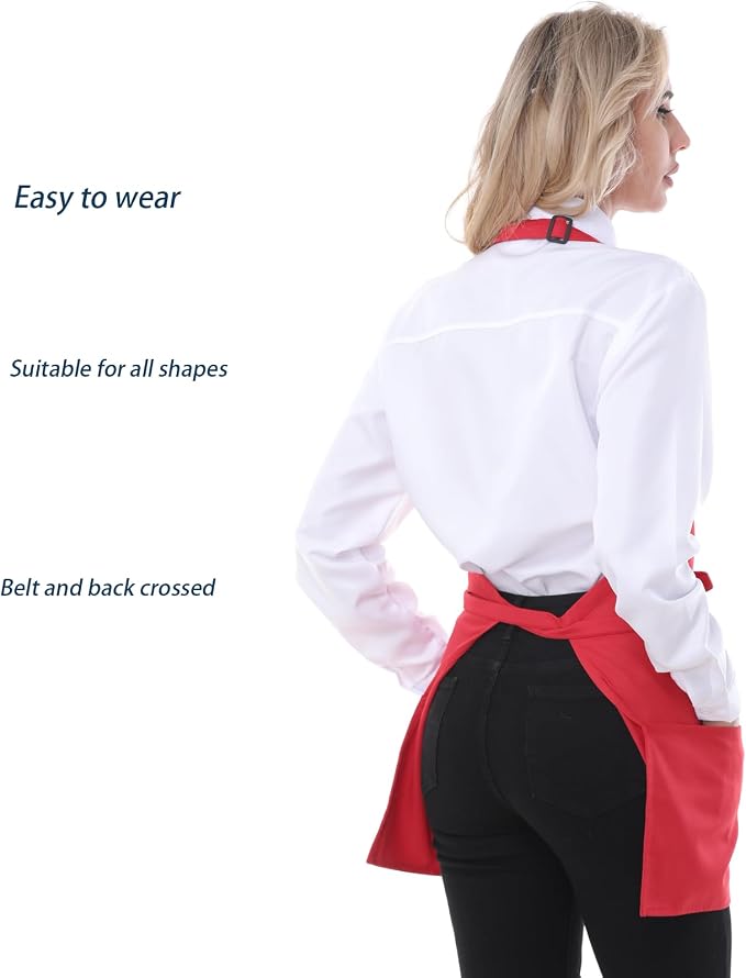 Aprons for Women with 3 Pockets, Server Apron, Aprons for Cooking, Chef Apron - Image 5
