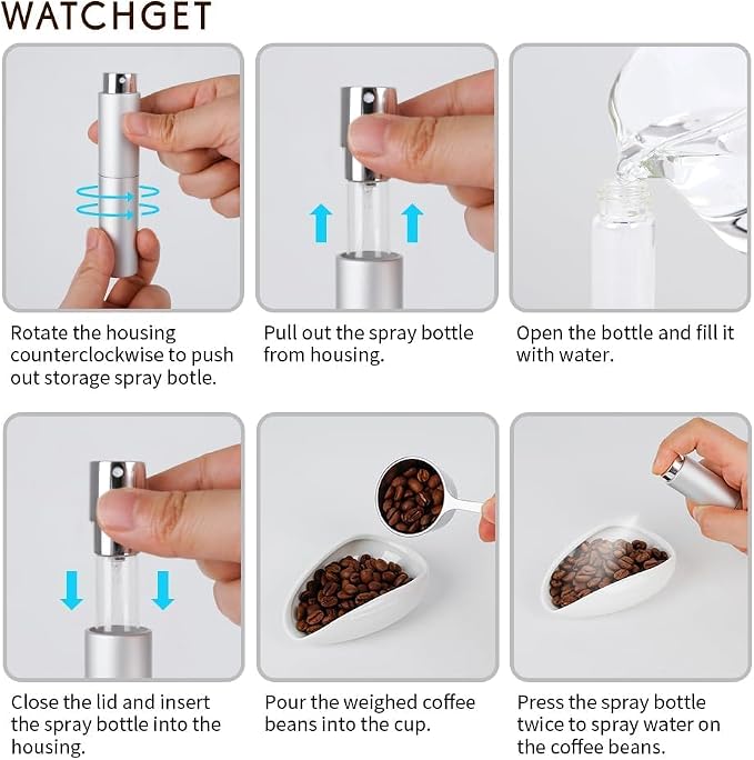 watchget Coffee Bean Dosing Cup & Static Reduction Spray Bottle Kit - Image 4