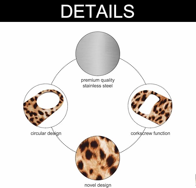 Leopard Pattern Stainless Steel Bottle Opener Cheetah Animal Print Beautiful - Image 3