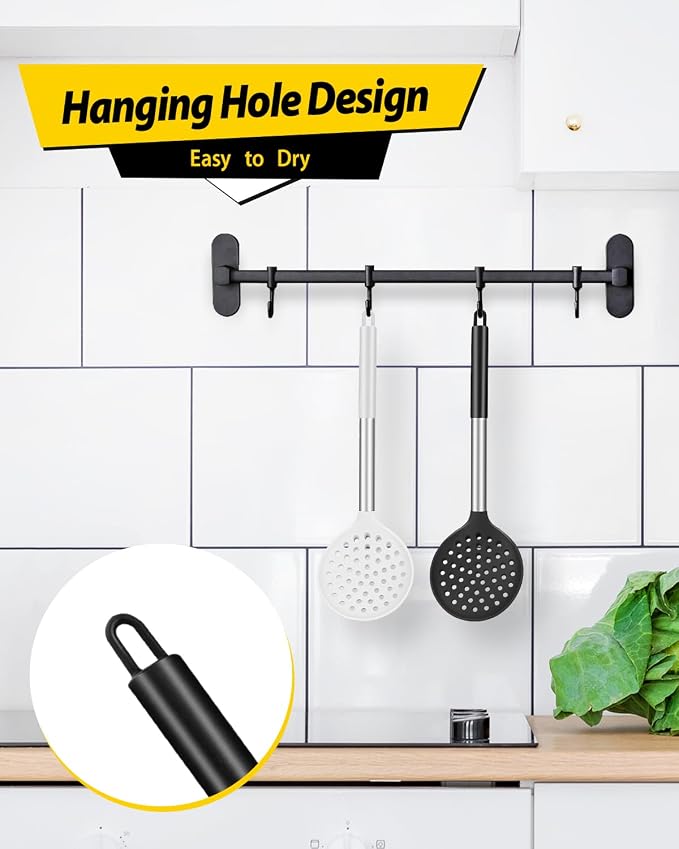 Kitchen Ladle Strainer Set of 2 Large Slotted Spoon - Image 6