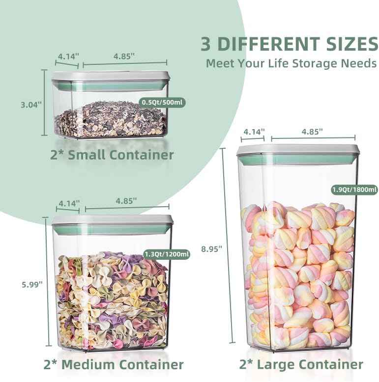 Ankou 6Pcs Airtight Food Storage Containers, BPA-Free