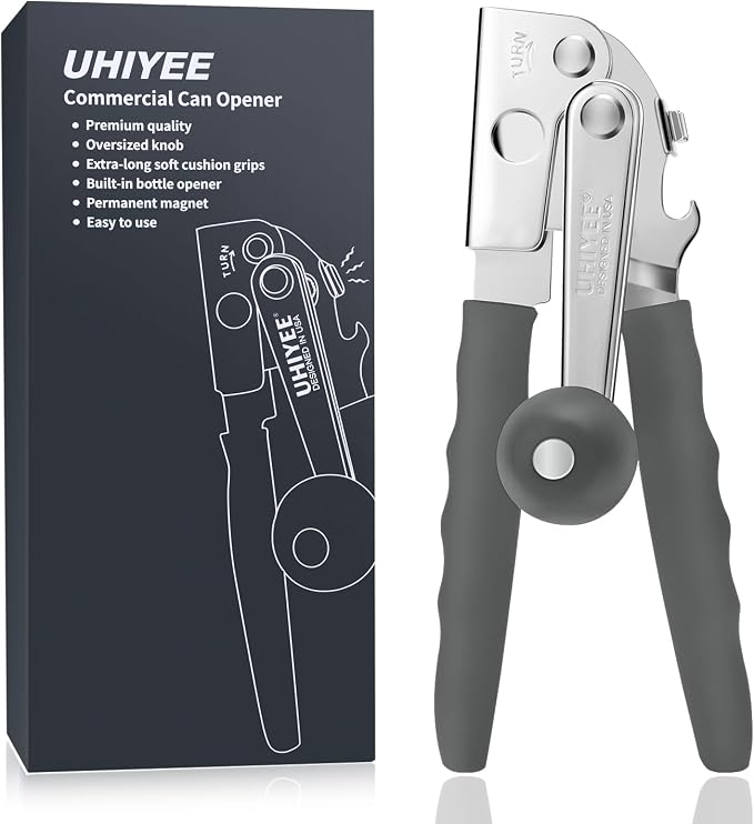 Commercial Can Opener, UHIYEE Hand Crank Can Opener Manual Heavy Duty - Image 8