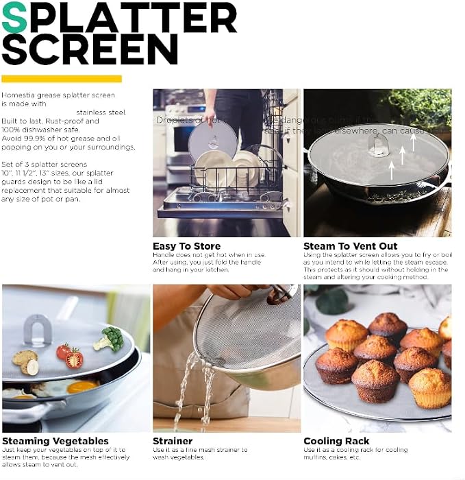 Homestia 11.5'' Splatter Screen - Image 3