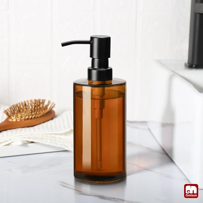 GMISUN Amber Glass Soap Dispenser, Hand Soap Dispenser - Image 7