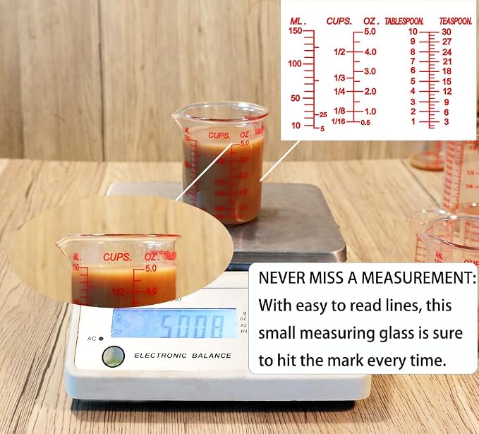 High Borosilicate Glass Measuring Cup-V-Shaped Spout，Glass Measuring Beaker - Image 3