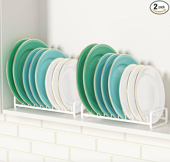 Plate Organizer for Cabinet, Kitchen Dish Rack Organizer for Cabinet Countertop by Unknown