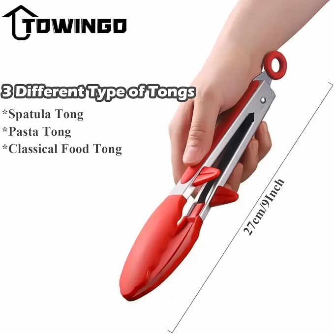 Kitchen Tongs, 9 Inch Tongs for Cooking - Image 4