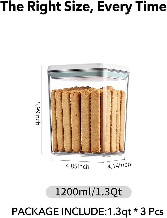 Airtight Food Storage with One-Touch Lid, Stackable Durable PET - Image 6