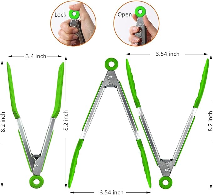 Small Silicone Serving Tongs Set of 3, Mini Tongs - Image 2