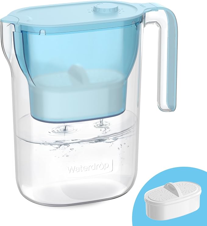 Waterdrop PT-05B-L Water Filter Pitcher, NSF Certified, 200-Gallon Long-Life by Waterdrop