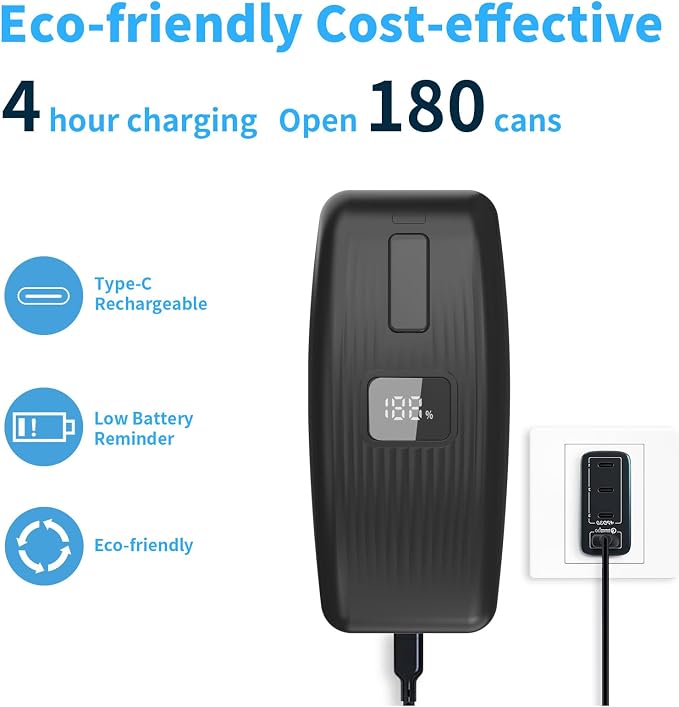 Electric Can Opener with LED Display, USB Rechargeable Electric Can Opener - Image 3