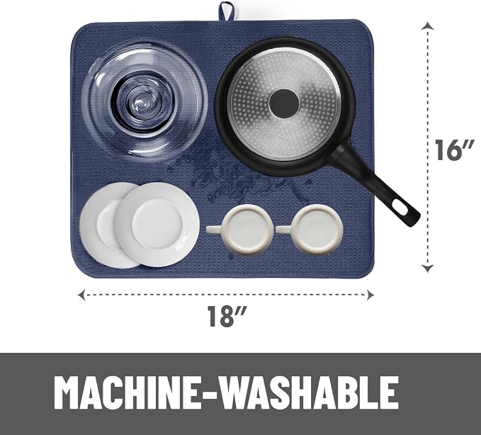Bellemain XXL Dish Mat Microfiber Dish Drying Mat, Super absorbent - Image 3