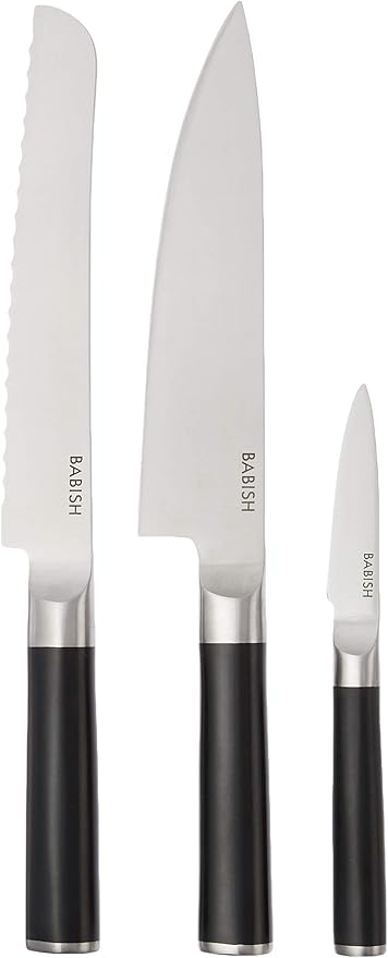 Babish German High-Carbon 1.4116 Steel Cutlery Knife Set, 3-Piece w/Kitchen - Image 2