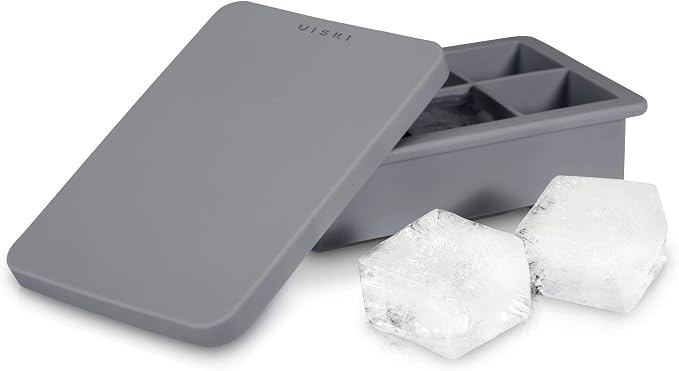 Viski Ice Cube Tray with Lid, Easy Release Large Silicone Mold, 2 Inch Ice Cubes - Image 5