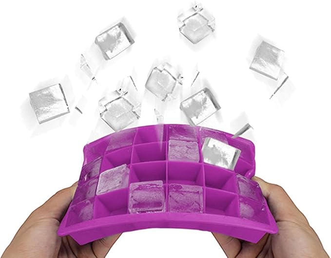 Ice Cube Tray, Silicone Square Ice Trays Easy Release Stackable Ice Cube Mold - Image 4