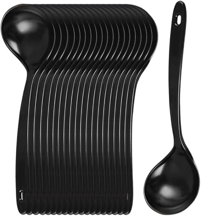 Large Plastic Serving Spoons, Disposable Heavy Duty Serving Spoons, Long Handle by OULIGET