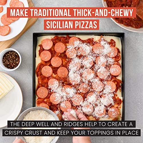 Chef Pomodoro Deep Dish Pizza Pan, Sicilian Pizza Pan, Baking Dish